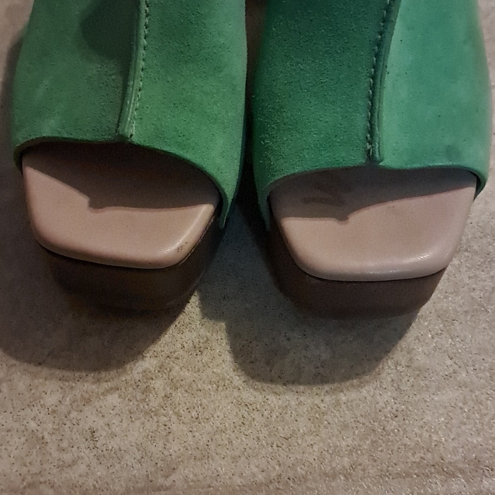 Sam Edelman Josselyn Studded Suede Boho Platform Clogs Size 7 70's Preowned - Picture 5 of 10